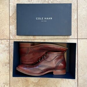 Cole Haan Men's Brown Leather Shoes Liam Chukka II